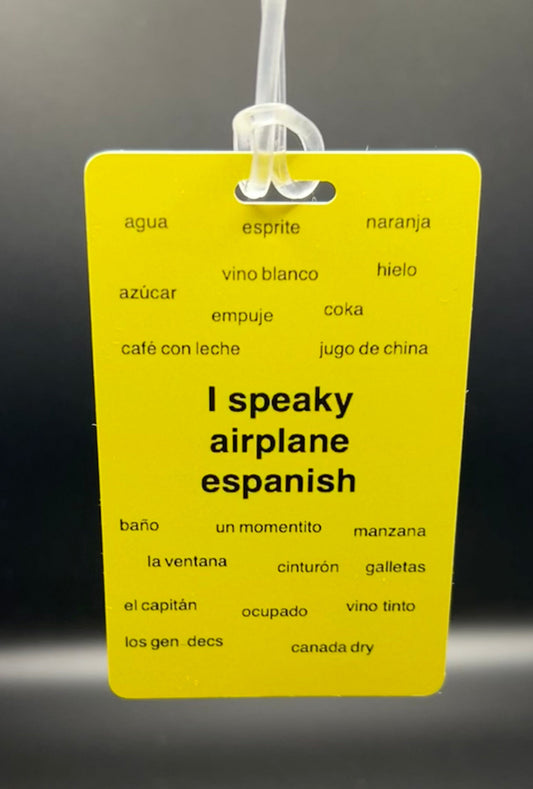 Airplane Spanish luggage tag