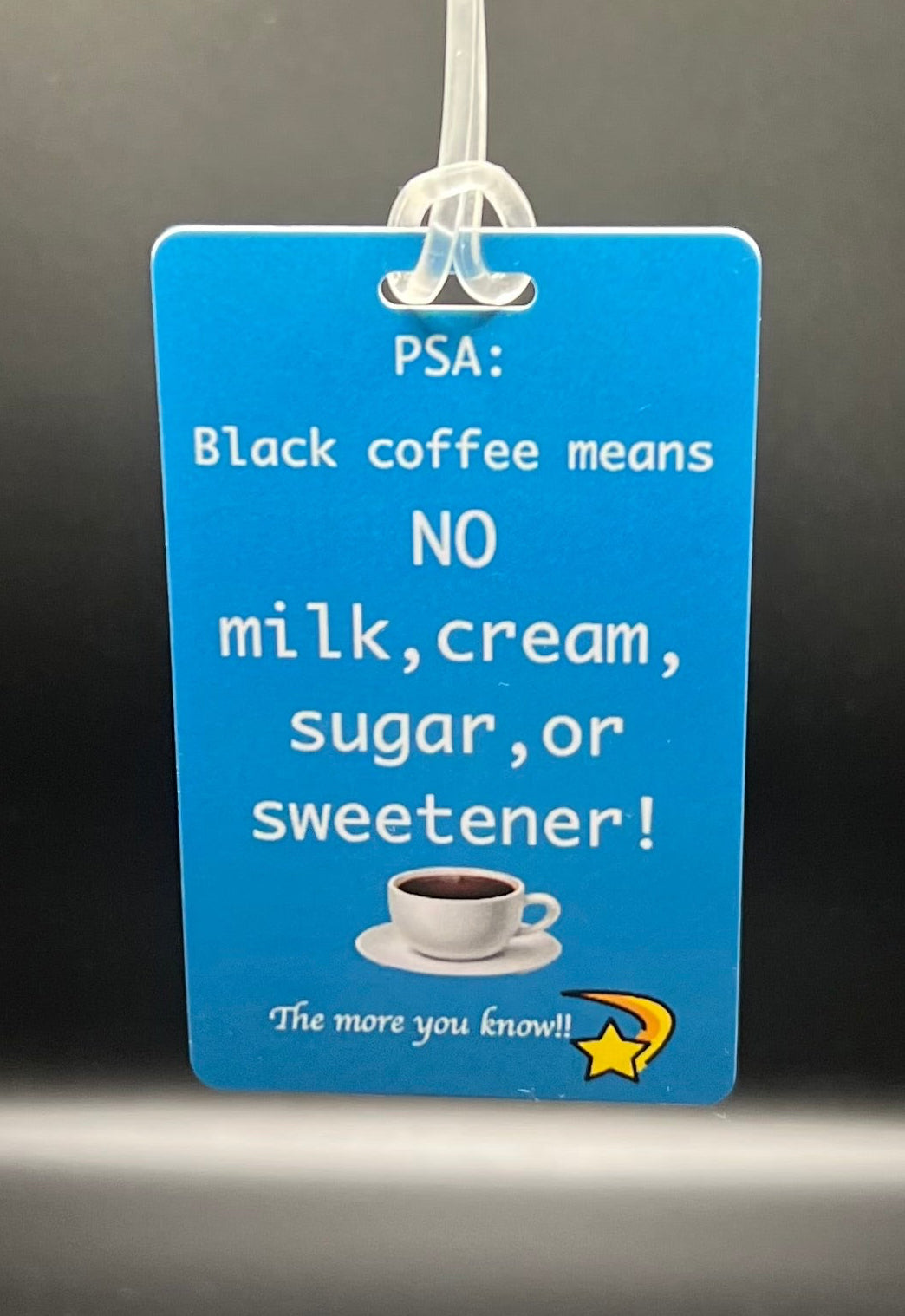 Black Coffee Luggage Tag